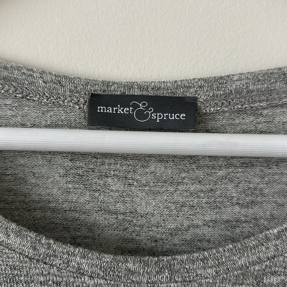 Market & Spruce Sam Hi-Lo Short Sleeve Tee Round Neck Light Weight Small Gray - Picture 3 of 7